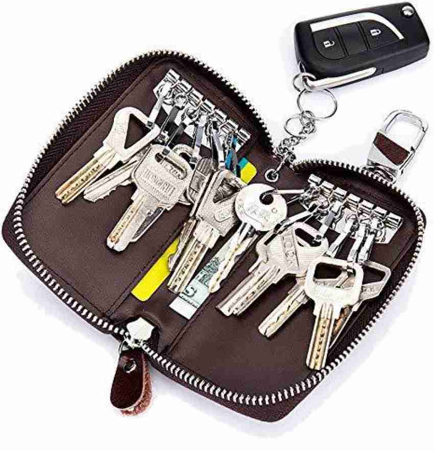 Genuine Leather Key Holder Case Keychain Pouch Bag Car Wallet Key