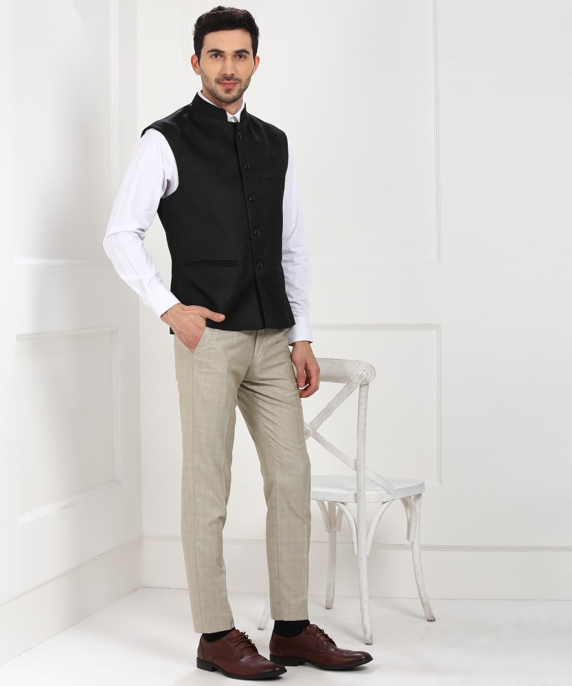 Buy Men Beige Solid Linen Slim Fit Nehru jacket online  Looksgudin