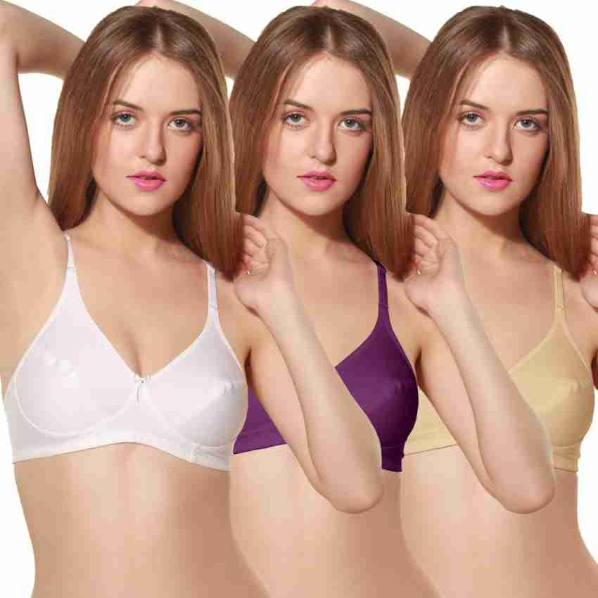 Buy Layeba Women Cotton Full Coverage Bra (32-B) Wine at