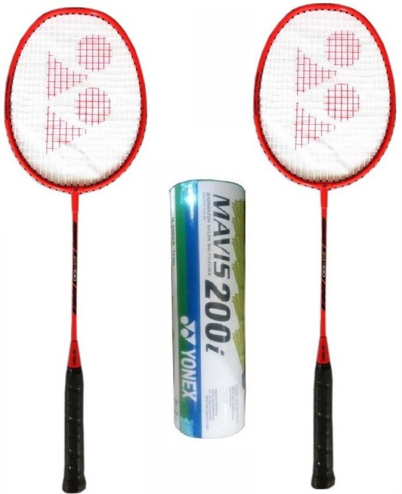 YONEX ZR 100 Badminton racket (pack of 2) + One Mavis 200i Shuttle cock (Pack of 6) (Color On Availability)- Badminton Kit