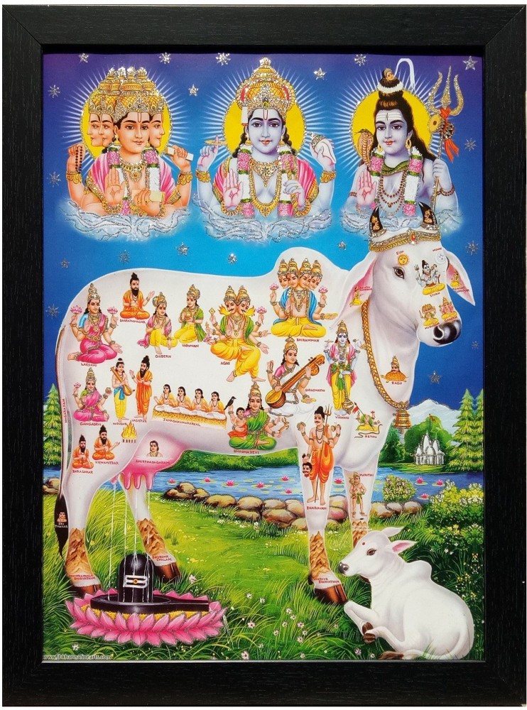 StickMe Kamdhenu Cow And Calf - Holy Cow - Hindu Religion - Sacred - God -  Creative - Colorful Wall Sticker-SM784-A Price in India - Buy StickMe  Kamdhenu Cow And Calf -