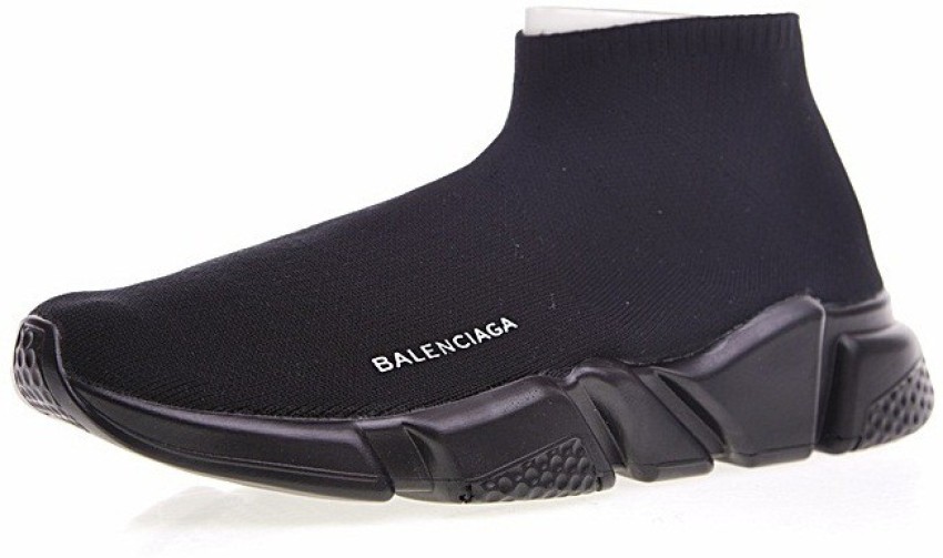 Balenciaga Black Knit Fabric Speed Trainer Mule Sneakers Size 41 Balenciaga   TLC