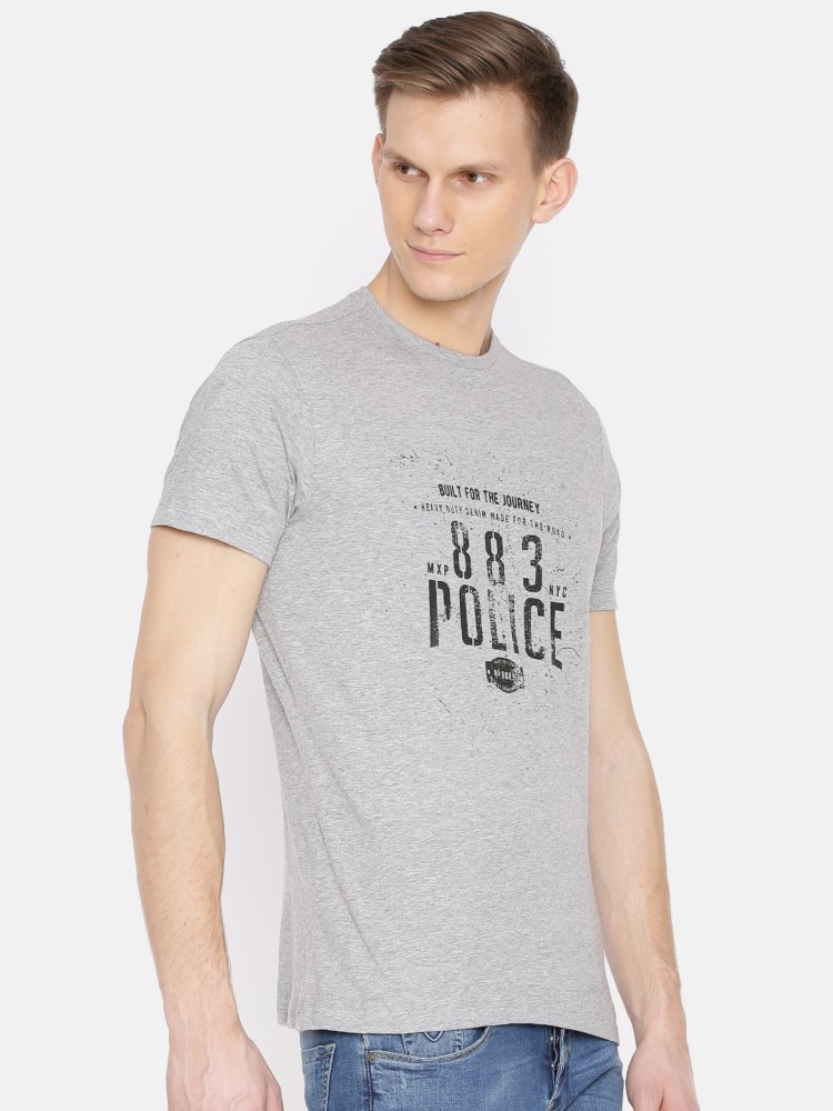 Mens T-Shirt 883 Police Miller T-Shirt Marl Grey 