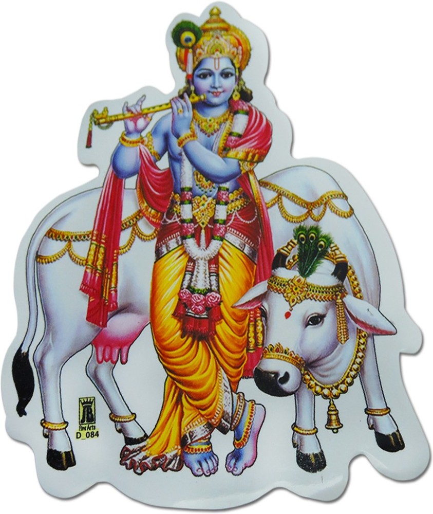 Pichwai Painting Krishna with Cows  handsondastkarcom