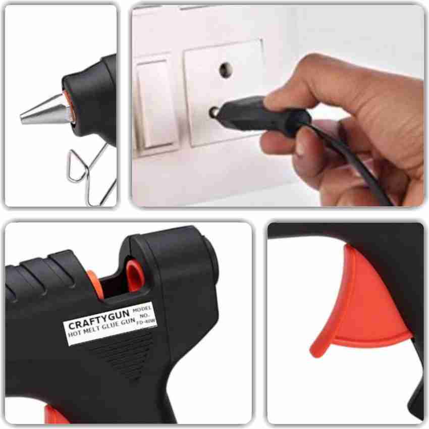 CRAFTYGUN GLUE GUN BLACK 40 WATT RED TRIGGER (11MM 8 GLUE STICKS) Standard  Temperature Corded Glue Gun Price in India - Buy CRAFTYGUN GLUE GUN BLACK  40 WATT RED TRIGGER (11MM 8