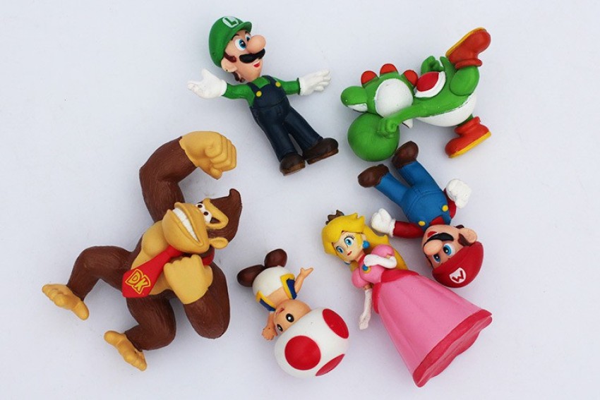 Super Mario Bros Action Figures Mario Luigi Yoshi Donkey Kong Collection  Toys
