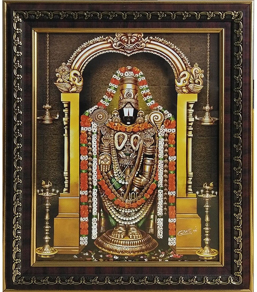 Puja N Pujari Lord Balaji Photo Frame ( 32.5 cm x 26.5 cm x 1.5 cm ...