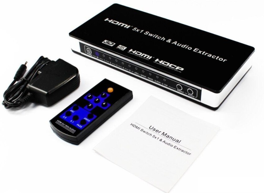 4K HDMI Switch 5X1 with Audio Extractor with Optical + 3.5mm