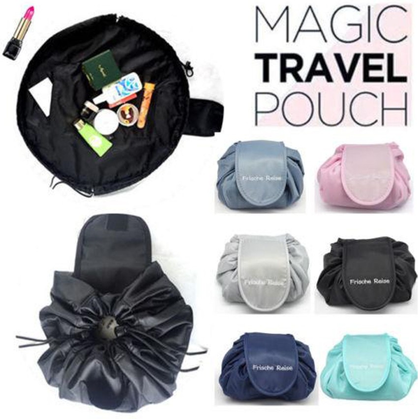 Buy House of Quirk Lazy Cosmetic Bag Drawstring Travel Makeup Bag (Black  Flower) Online at Best Prices in India - JioMart.