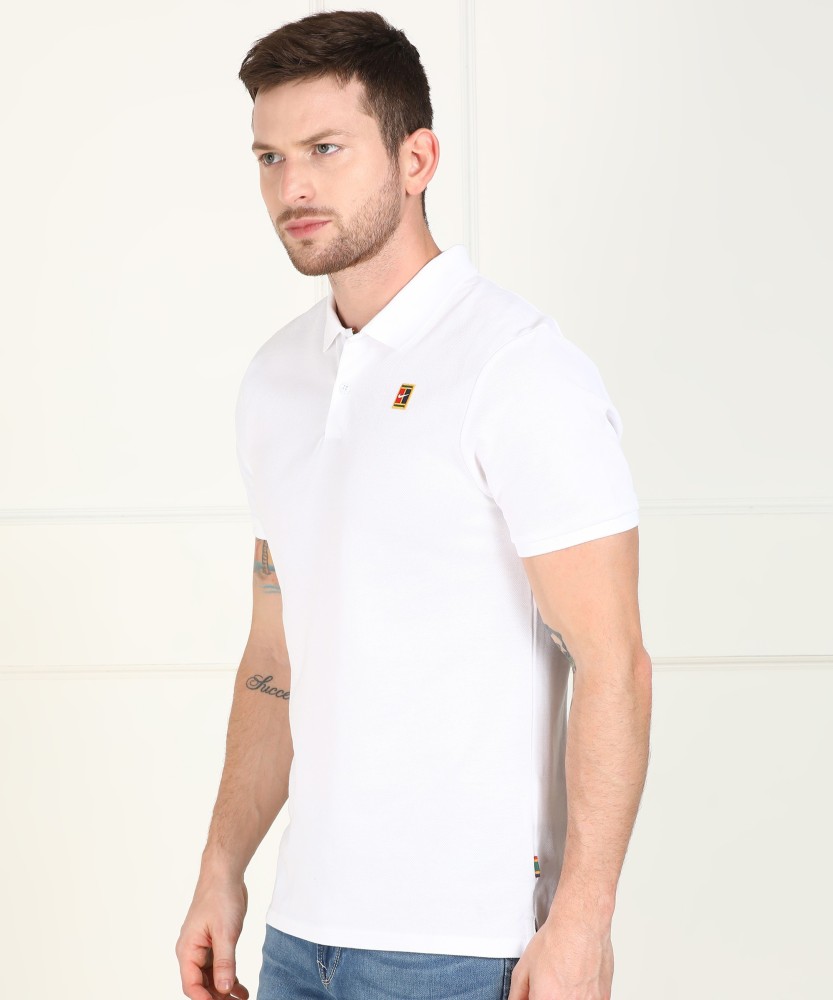 NIKE Solid Men Polo Neck White T Shirt Buy NIKE Solid Men Polo