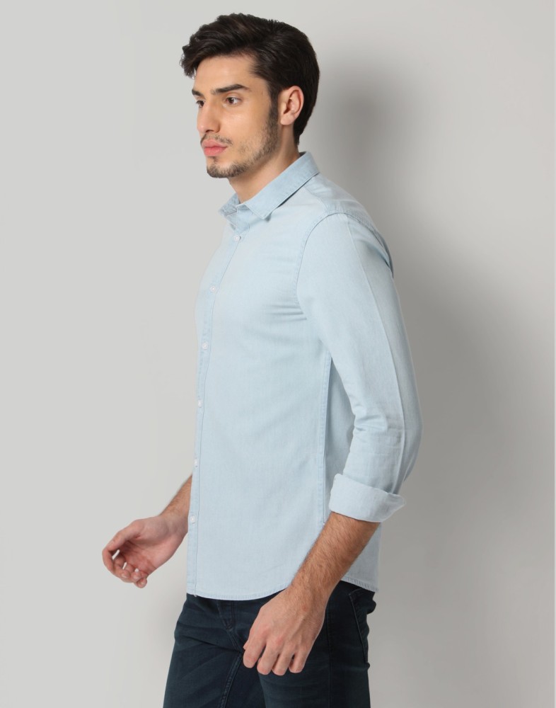 Only & Sons slim fit button down oxford shirt in light blue