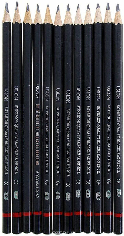 URBAN BOX Art Sketching Pencils Set of 12 Pencils Artist Grade Degree  Pencils 10B, 8B, 6B,