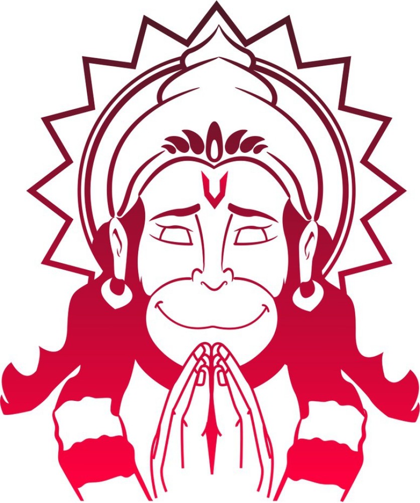 Sketch of indian powerful and strong god lord hanuman or aanjaneya  wall  stickers hindu art culture  myloviewcom