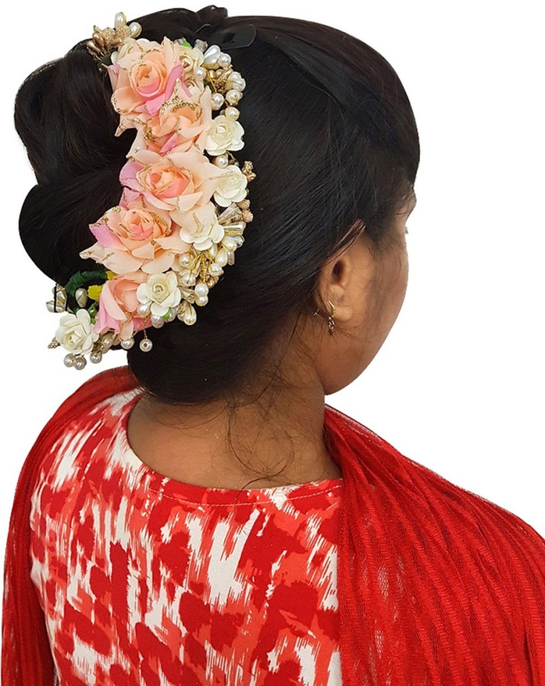 AASA South Indian Flowers Bridal Hair Accessories Gajra For Easy Hair  Styling Hair Bun Making Hair Accessory Set Price in India  Buy AASA South  Indian Flowers Bridal Hair Accessories Gajra For