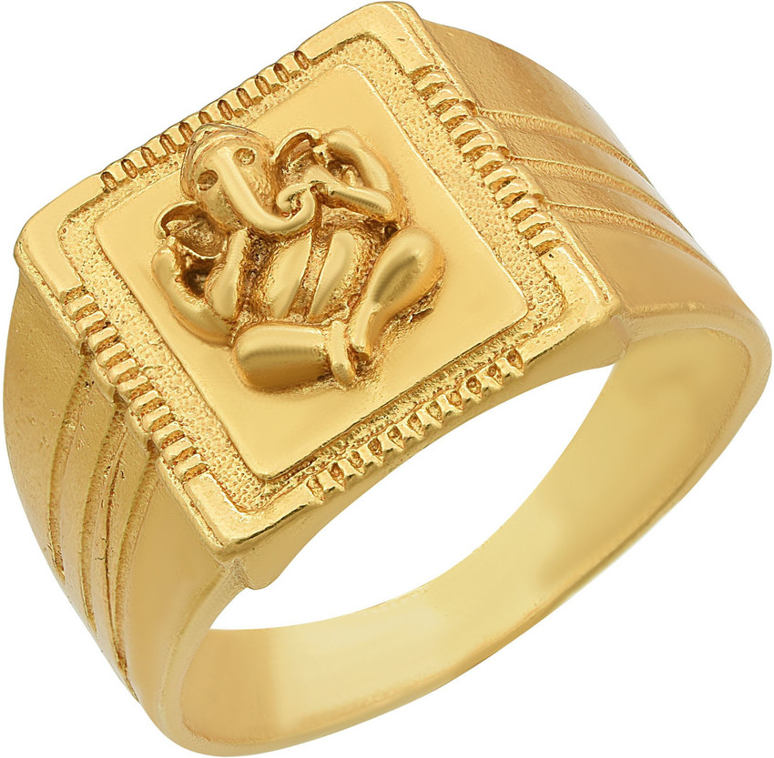 RN Brass Gold Plated 24KT 1 Micron Lord Ganesh Vinayak Gajanand