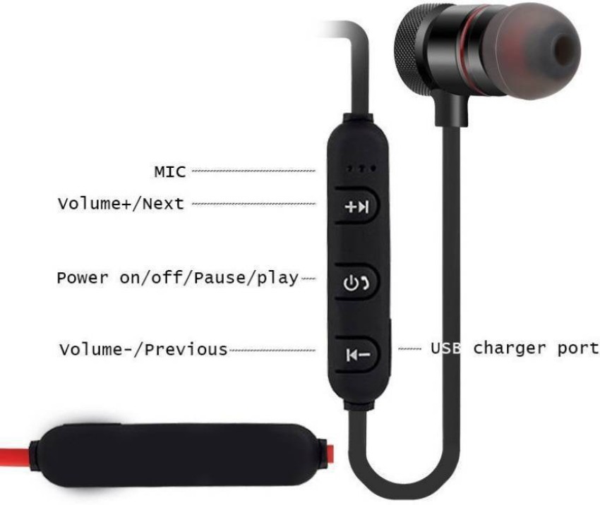 Buy Wireless Sports Bluetooth Magnet Earphone Hand-free Headphone For All  Smart Online - Get 69% Off
