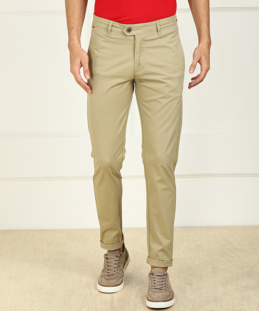 Spykar Slim Fit Men Beige Trousers 