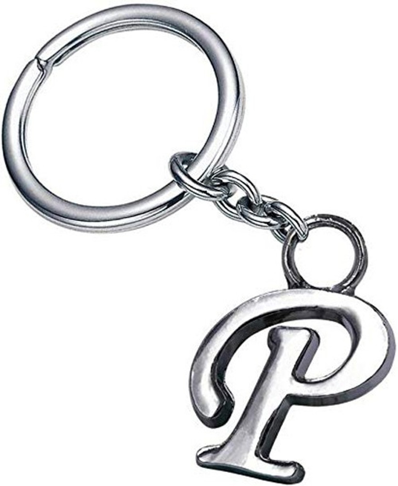 MISMIL Alphabet Letter P Metal Keychain Keyring Silver p Key Chain ...