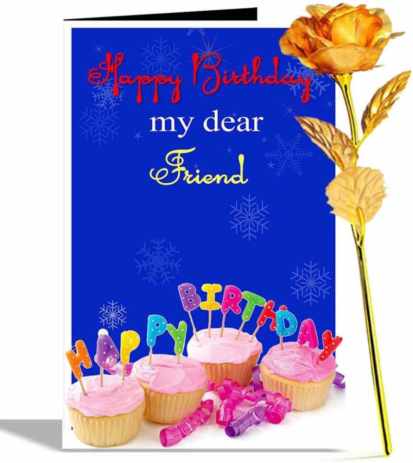 alwaysgift Happy Birthday My Dear Friend Greeting Card & Golden ...