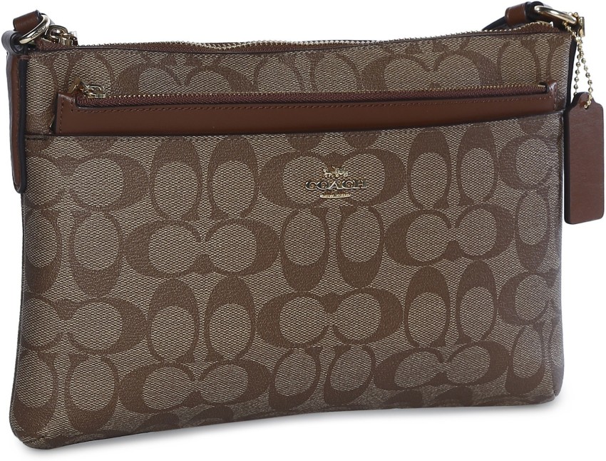 COACH Brown Sling Bag Signature Crossbody Handbag Khaki  Price in India   Flipkartcom