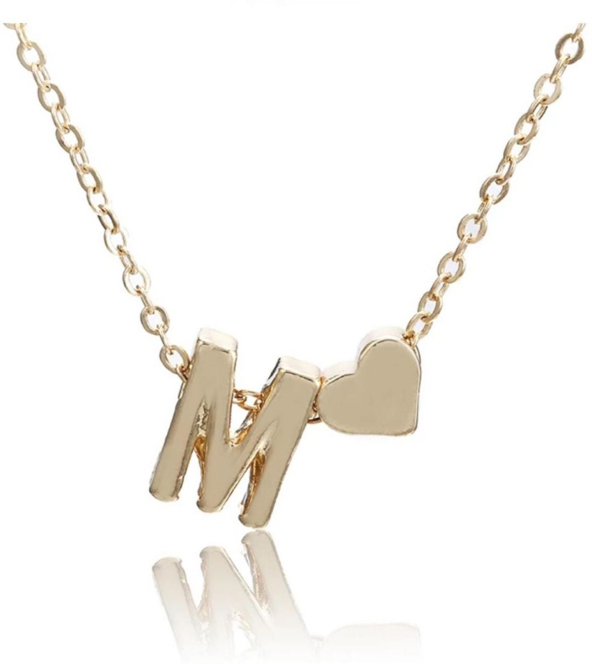MYKI Fashion Personalized love heart 'M' Letter Alphabet Pendant ...