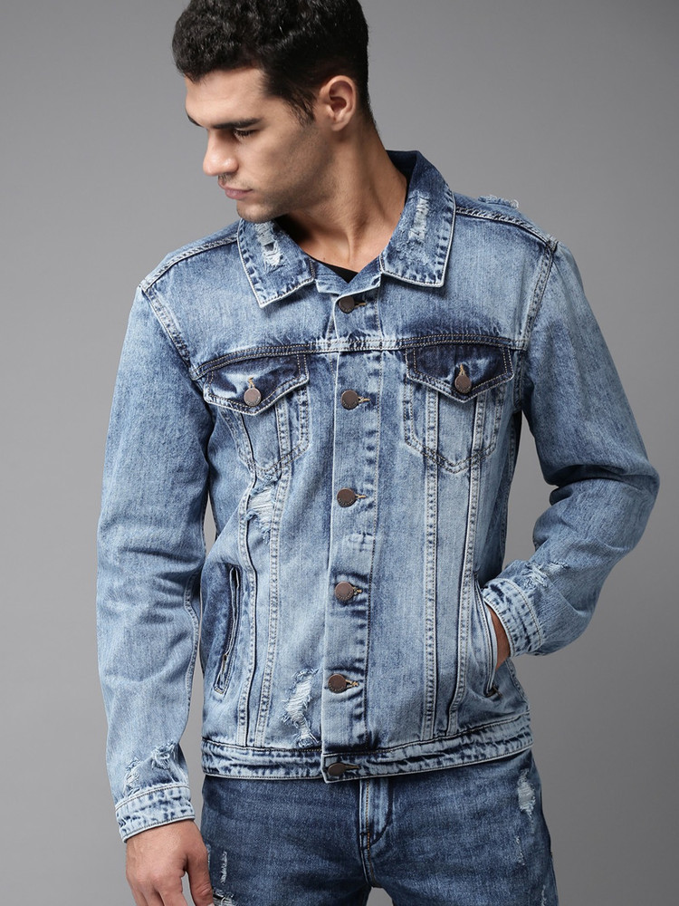 HERE\u0026NOW Full Sleeve Washed Men Jacket 