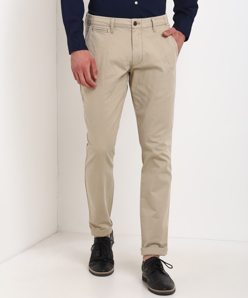 Buy Mens Beige Slim Fit Linen Trousers online  Looksgudin