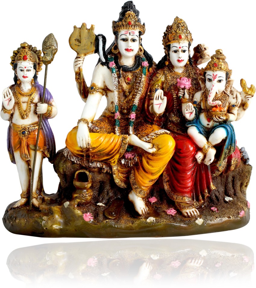 Kartik God Shiva Family Resin Decorative Showpiece - 18 cm Price ...