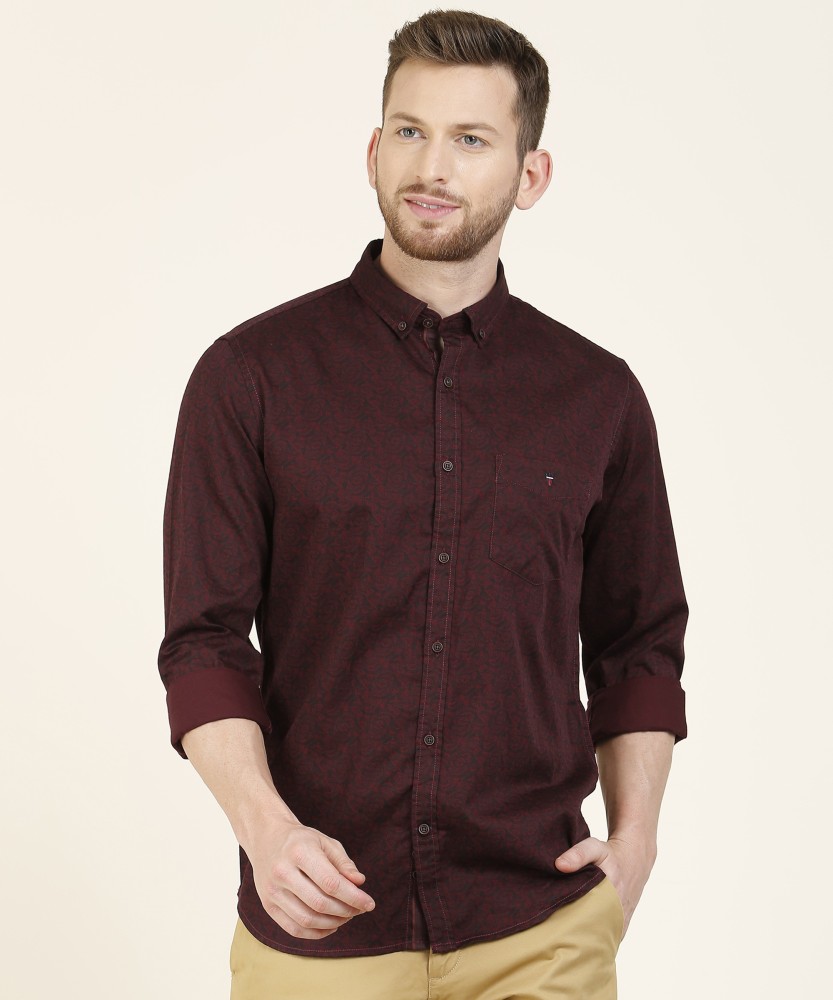 Louis Philippe Men Maroon Shirt: Buy Louis Philippe Men Maroon Shirt Online  at Best Price in India