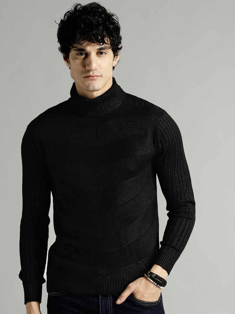 Roadster Striped Turtle Neck Casual Men 
