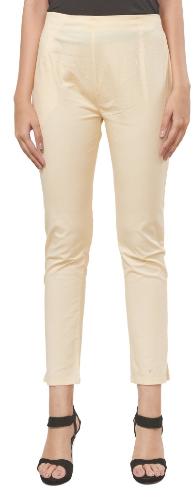 Juniper Bottoms  Buy Juniper OffWhite Cotton Solid Cigarette Pants Online   Nykaa Fashion