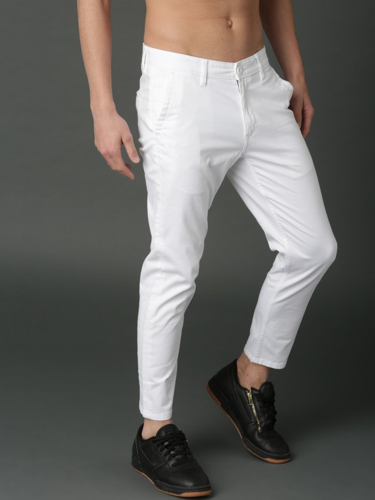 Nylon 100 Cotton With 1 Elastane For Stretch Mens Casual White Trousers  at Best Price in New Delhi  Decent Look