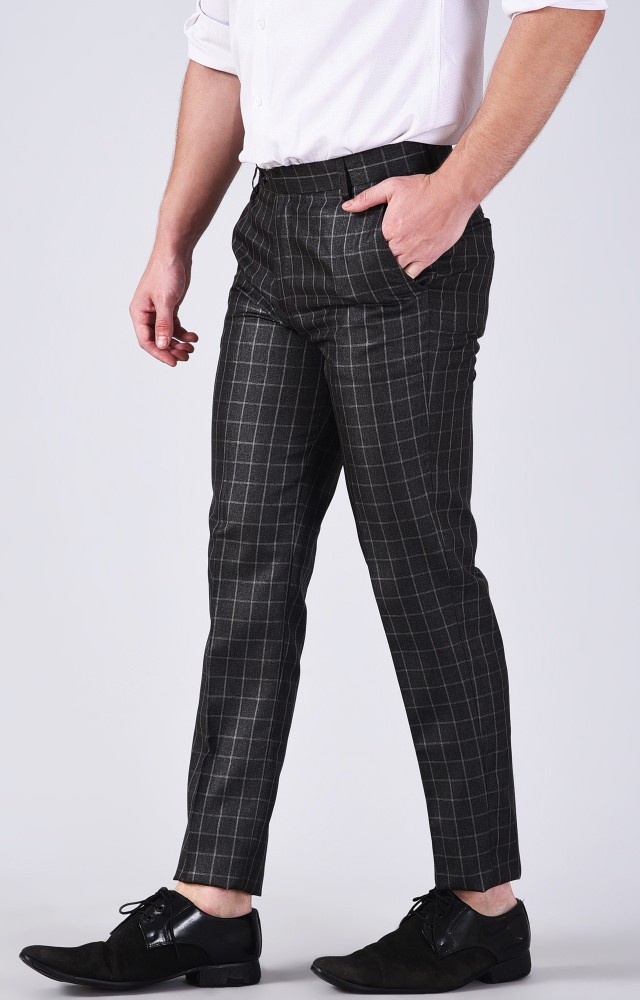Buy AD by Arvind Grid Check Sartorial Formal Trousers  NNNOWcom