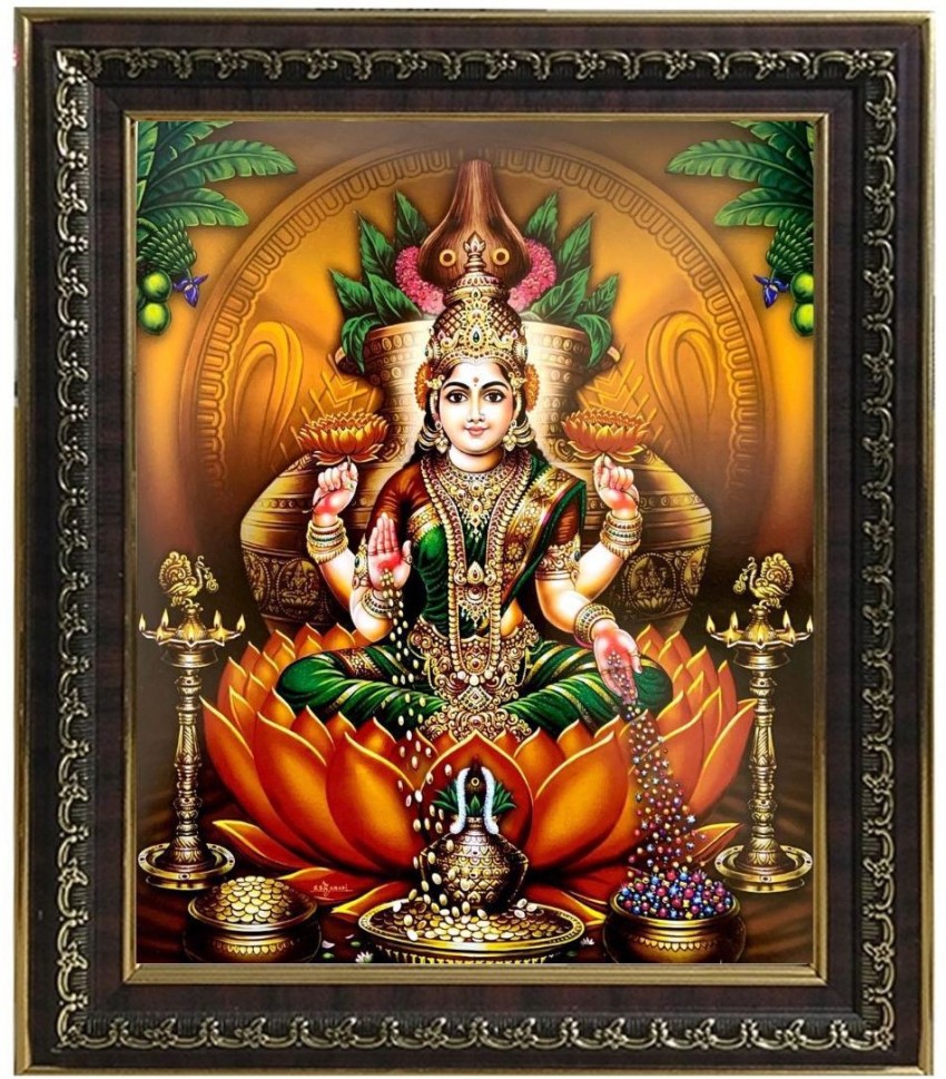 Puja N Pujari Goddess Lakshmi / Laxmi Devi Gold Photo Frame for ...