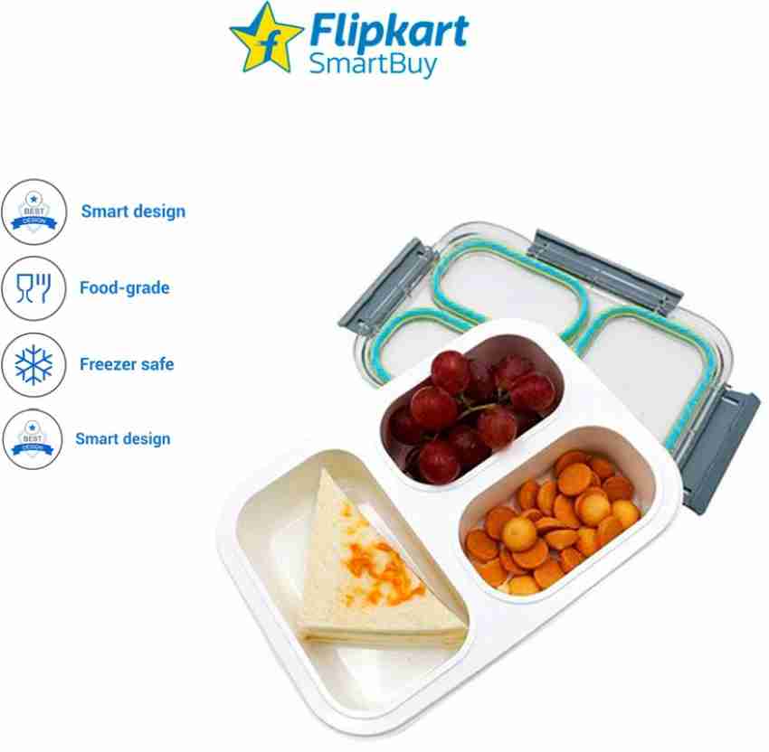 Flipkart SmartBuy Premium Quality Plastic Lunch Box Tiffin  Box 3 Containers Lunch Box 