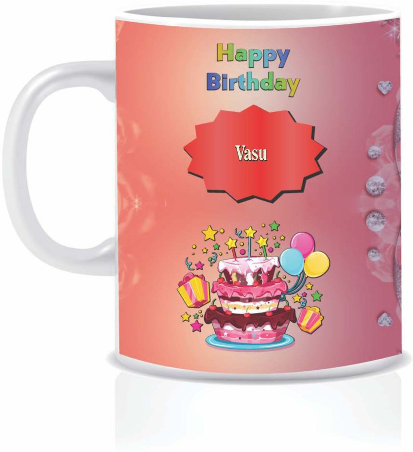 Happy Birthday Vasu Candle Fire - Greet Name