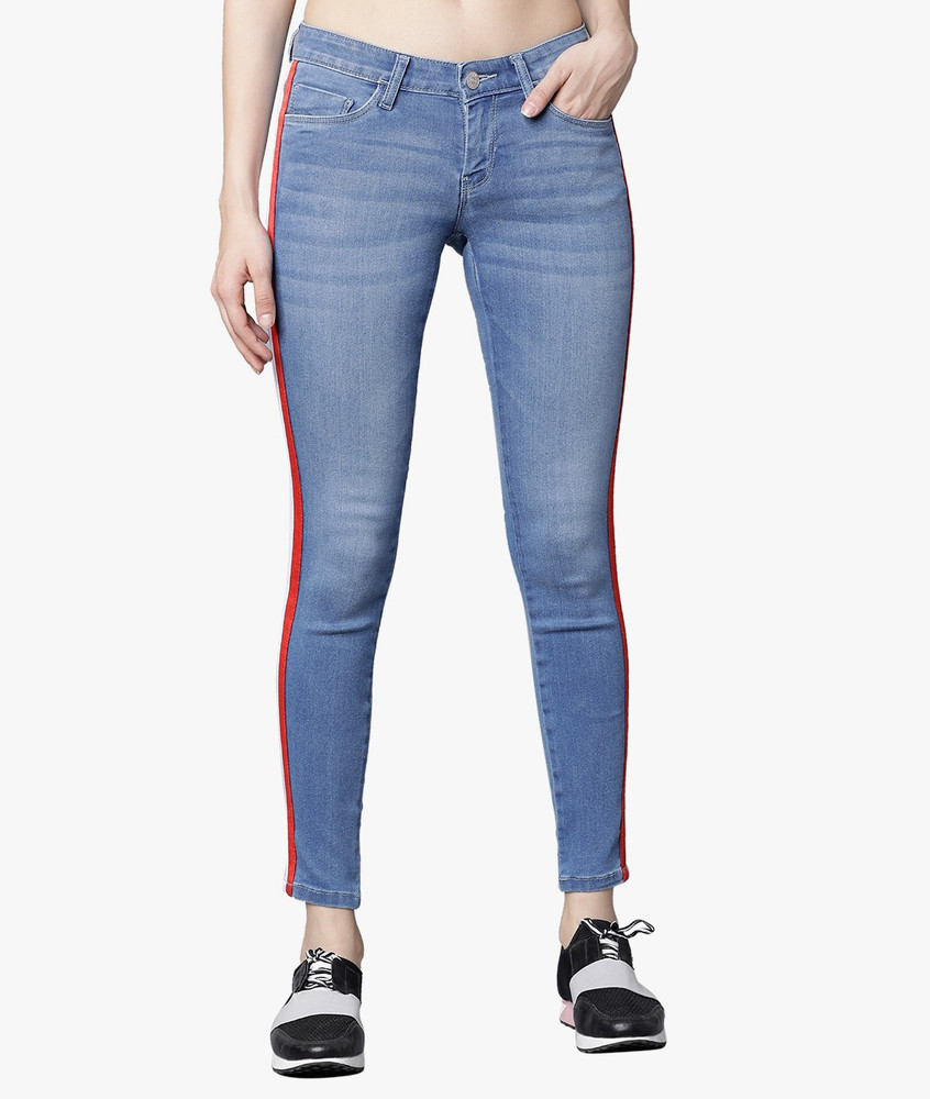 Tokyo Talkies Skinny Women Light Blue 