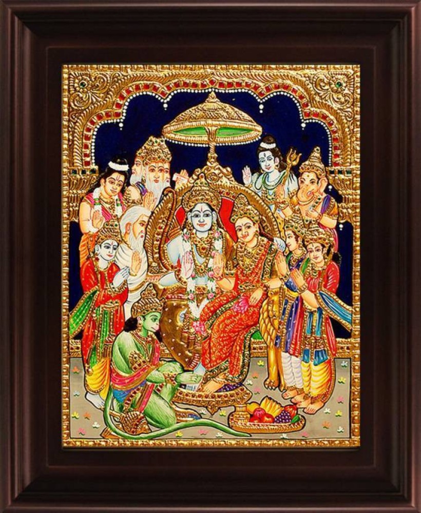 Sandiv Art Gallery Ramar Pattabishekam Tanjore Painting Natural ...