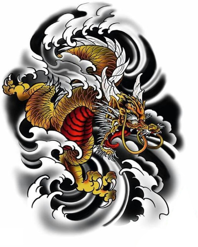 Amazoncom  50 Sheets Dragon Temporary Tattoos for Men Women Adults Fake  Tattoos Large Tribal Stickers Black Realistic Sleeve Art Tattoo  Beauty   Personal Care
