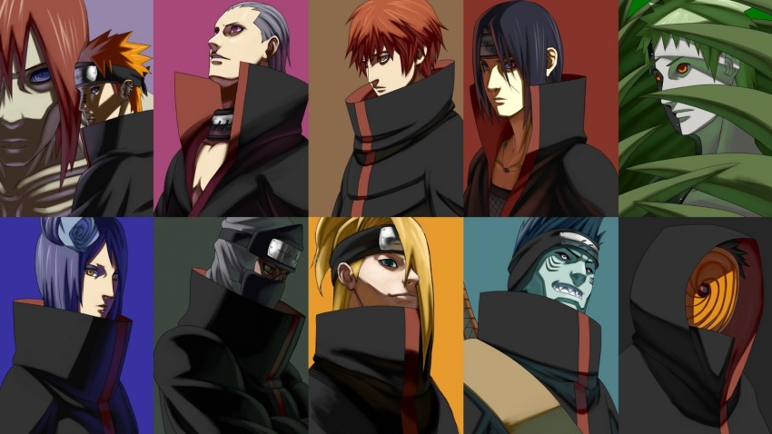 Anime naruto akatsuki nagato deitara konan uchiha itachi obito