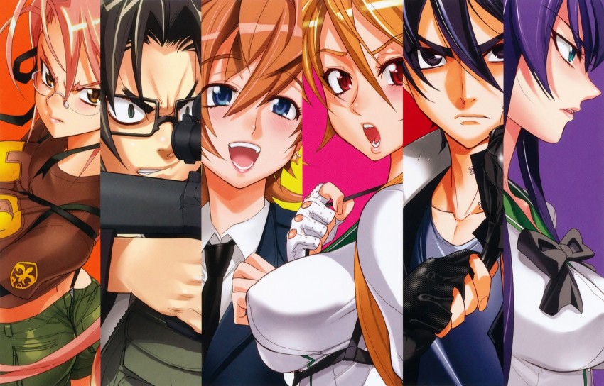 Highschool of the Dead Takashi Komuro Miyamoto Rei Busujima Saeko