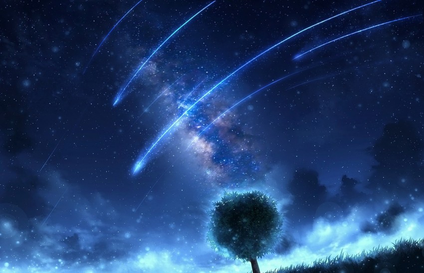 Download Starry Sky Anime Boy Sad Aesthetic Wallpaper  Wallpaperscom