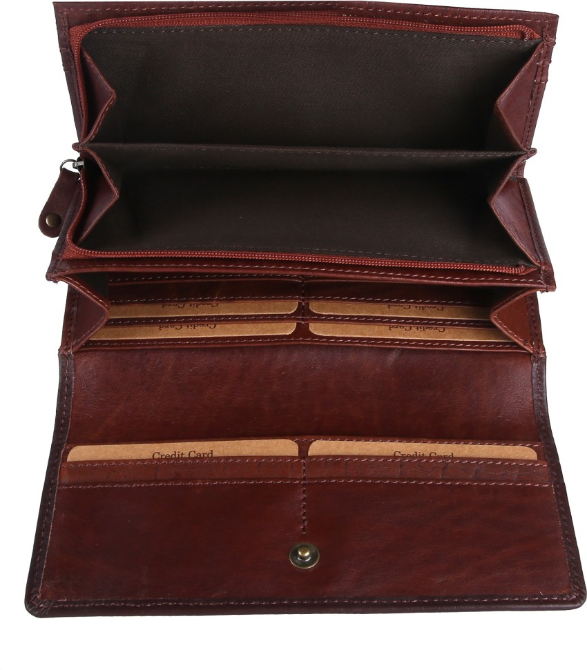 Kompanero Cognac Genuine Leather Ladies Wallet