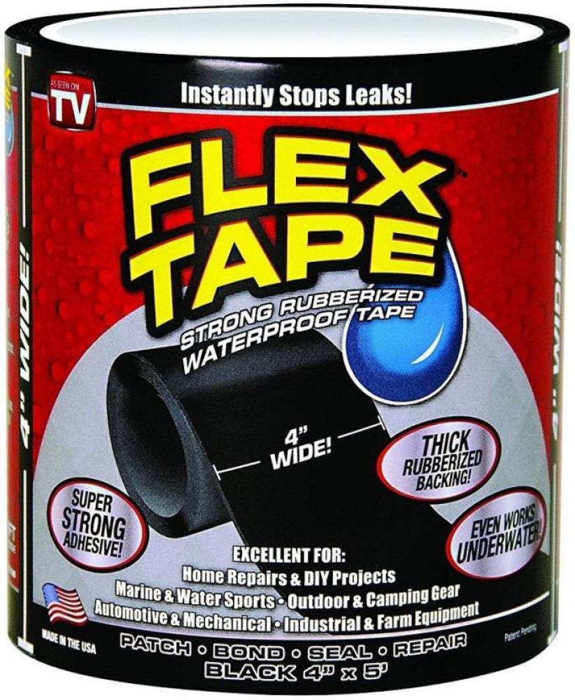 FLEX TAPE Waterproof Tape, Black, 4-In. x 5-Ft.