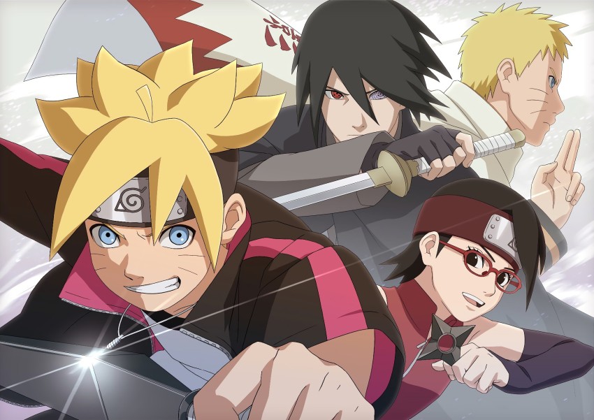 Athah Anime Boruto Sarada Uchiha Boruto Uzumaki Sasuke Uchiha Naruto  Uzumaki 13*19 inches Wall Poster Matte Finish Paper Print - Animation &  Cartoons posters in India - Buy art, film, design, movie