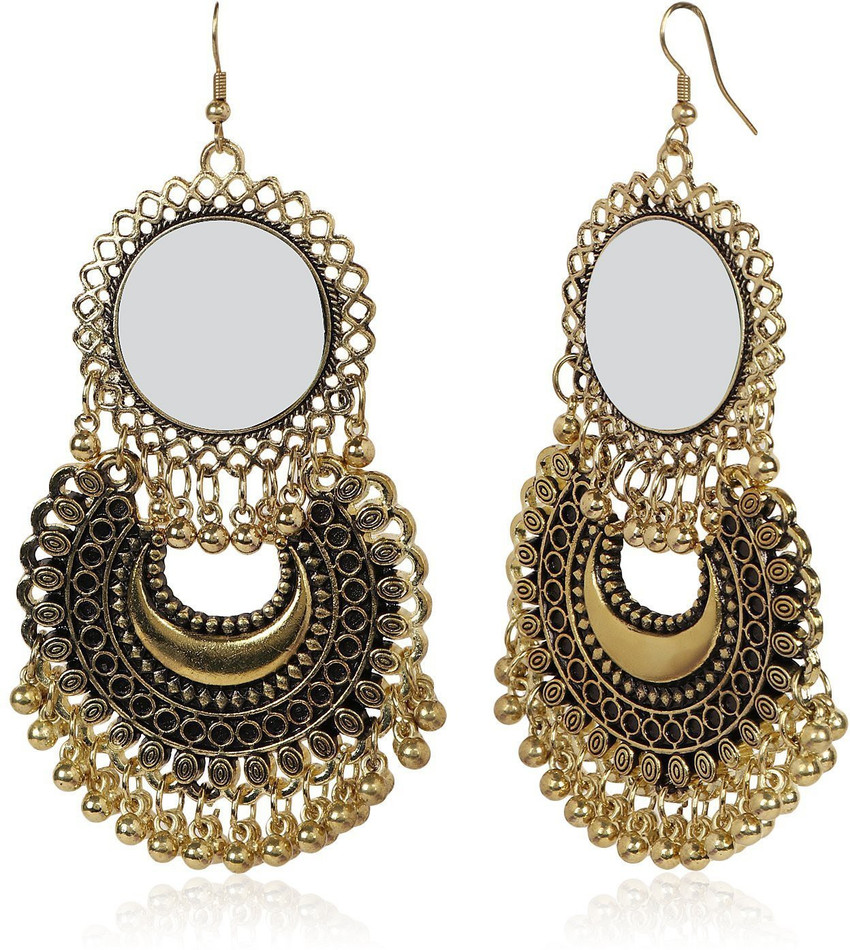 Buy Fashion Frill Elegant Pearl Oxidized Gold Plated Chain Drop Earrings  For Women and Girls Online at Best Prices in India  JioMart