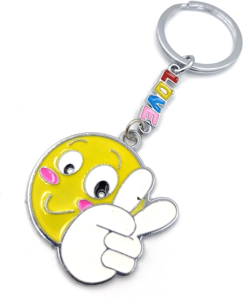 TASHKURST Yellow Love Smiley Cute Keychain For Boys Girls Men ...