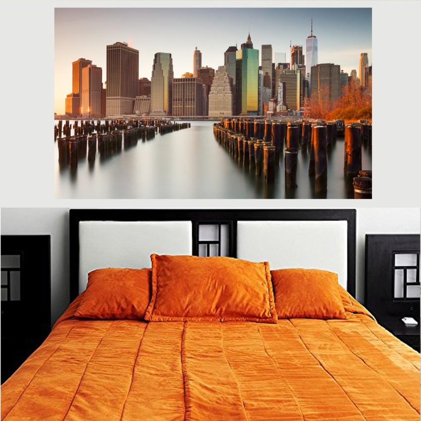 New York City Skyline Wallpaper Poster No Framed Large Painting