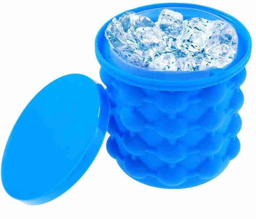 Large 2 in 1 Silicone Ice Bucket Ice Cube Maker Genie Mold With Lid Space  Saving Crushed Ice Tray Mold Wine Chilling Bucket Tool