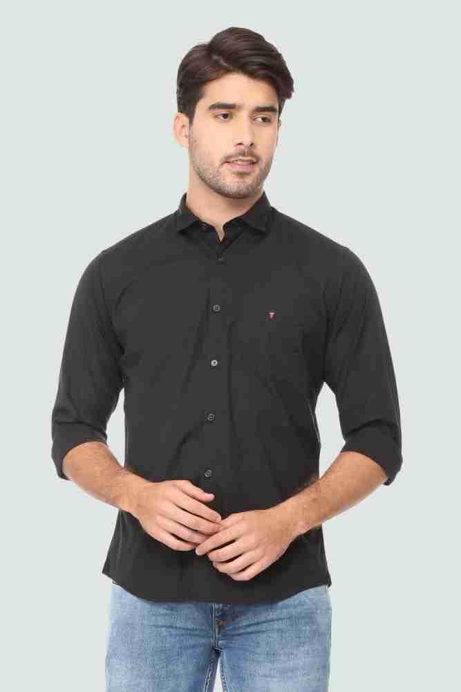 LOUIS PHILIPPE Men Solid Casual Black Shirt - Buy LOUIS PHILIPPE Men Solid  Casual Black Shirt Online at Best Prices in India